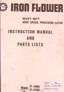 Enco Iron Flower, IF-2000 and IF2400, Lathe, Operations and Parts Manual